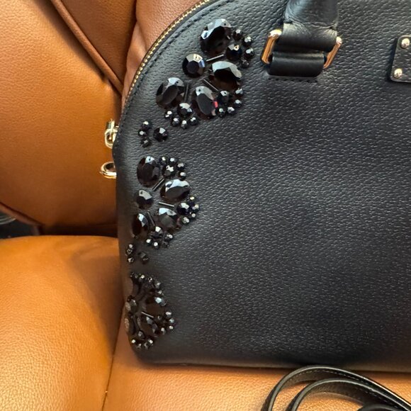 Kate Spade Grove Street Carli Satchel in Black with crystal embellishments - Picture 3 of 11